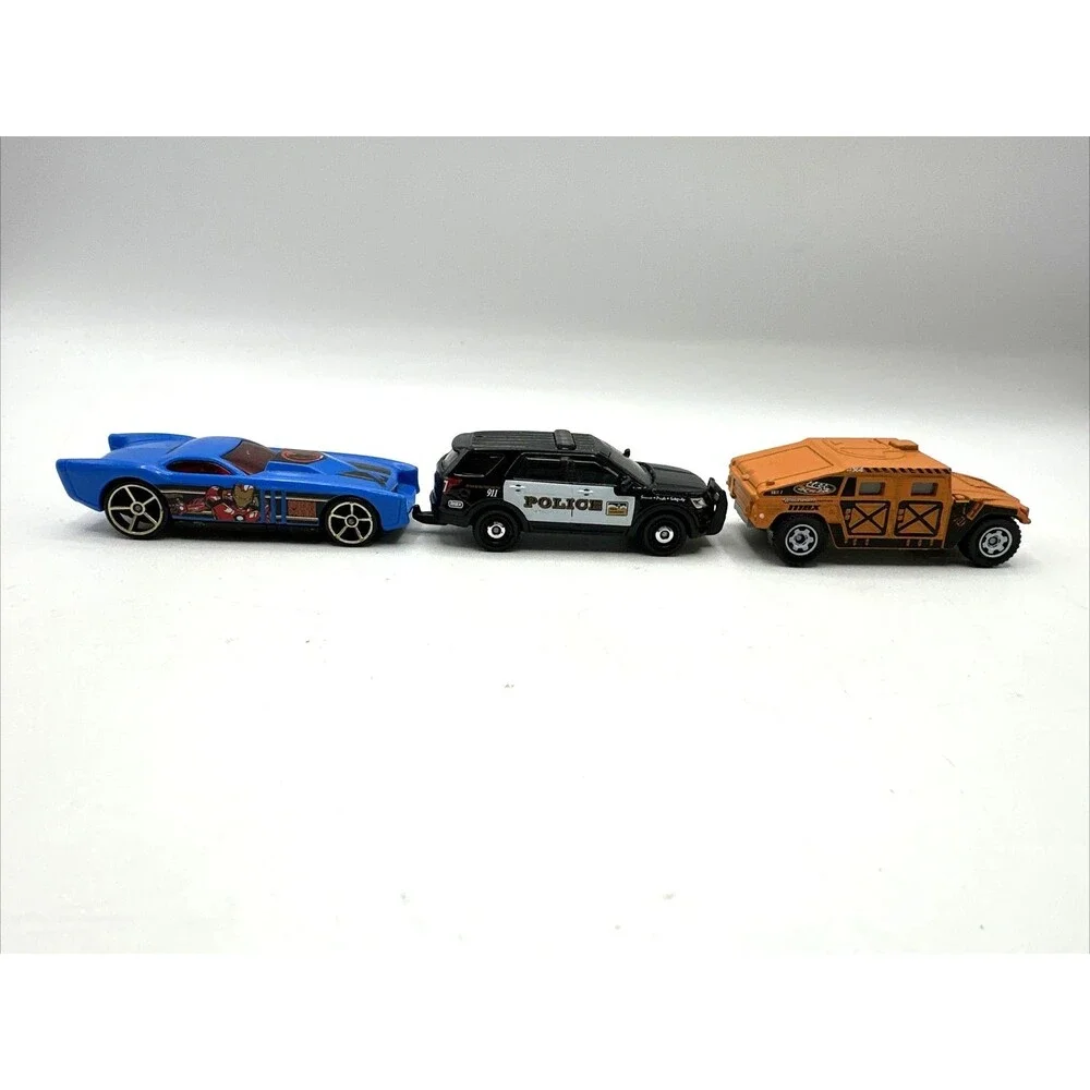 Lot of 3 Hot Wheels Diecast Humvee,Police SUV, Iron Man Gov'ner Made In Thailand